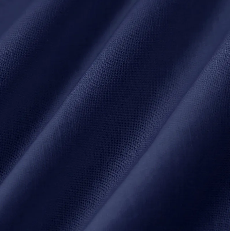 Navy Square Neck Button Blouse