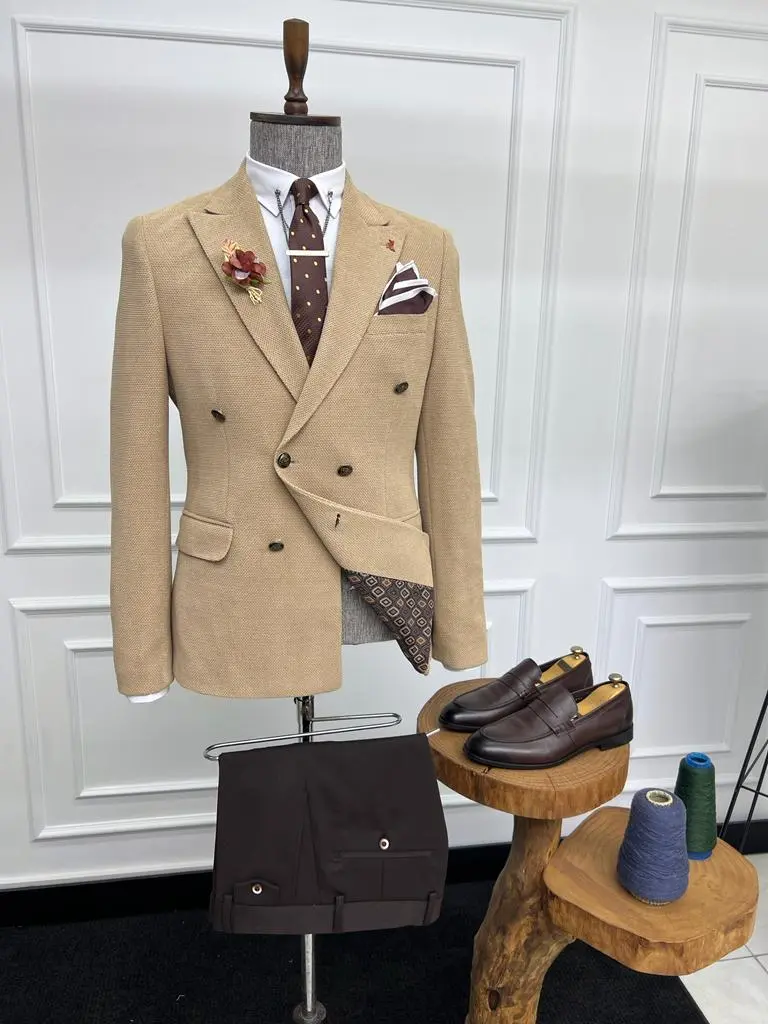 Slim Fit Special Design Double Breasted Jacket