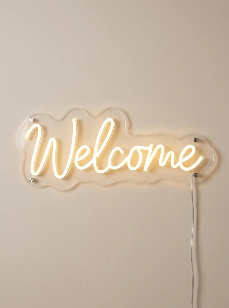 Everyday Cursive Script Welcome Neon Sign