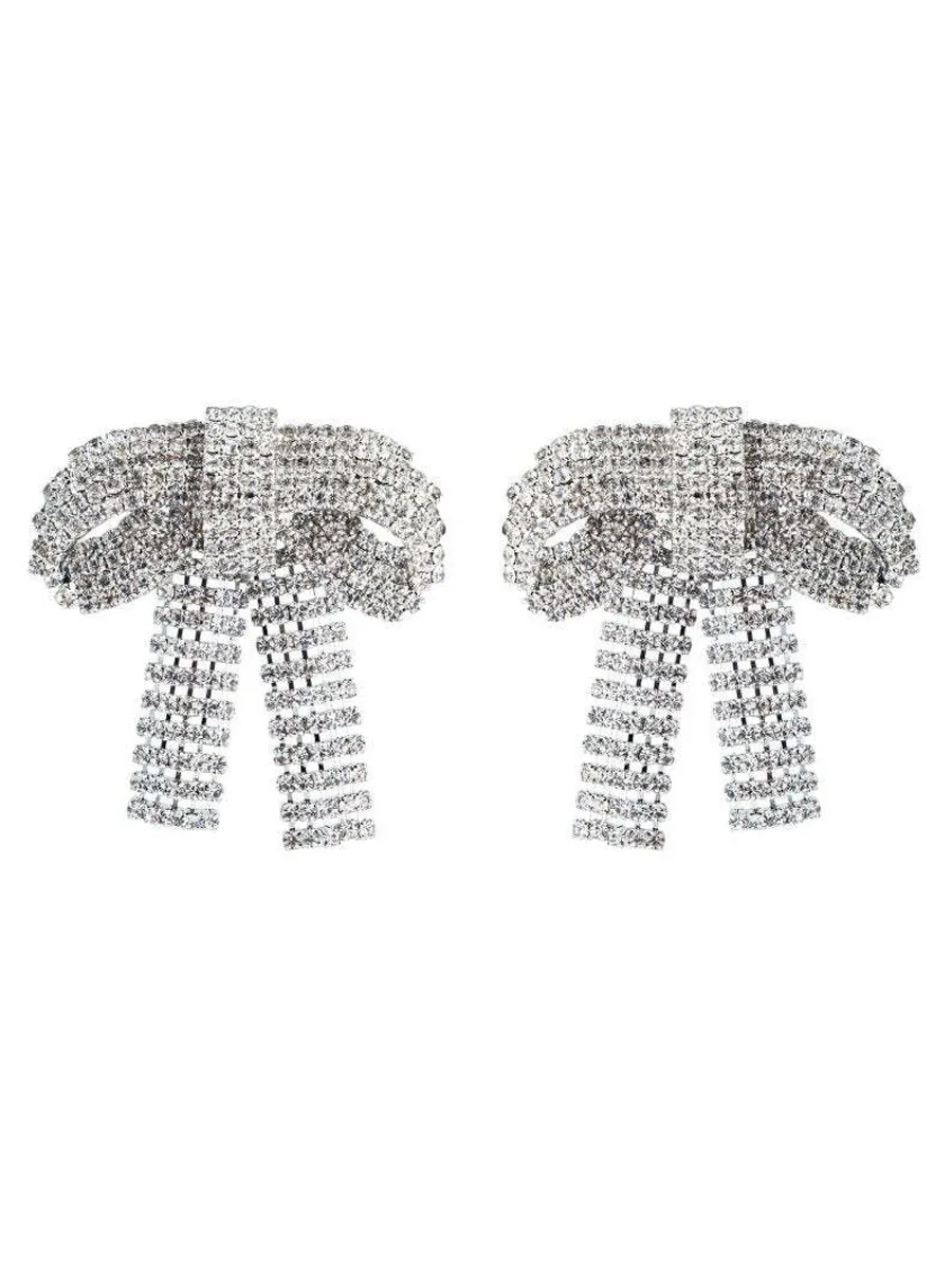 Clara Crystal-embellished Bow Earrings