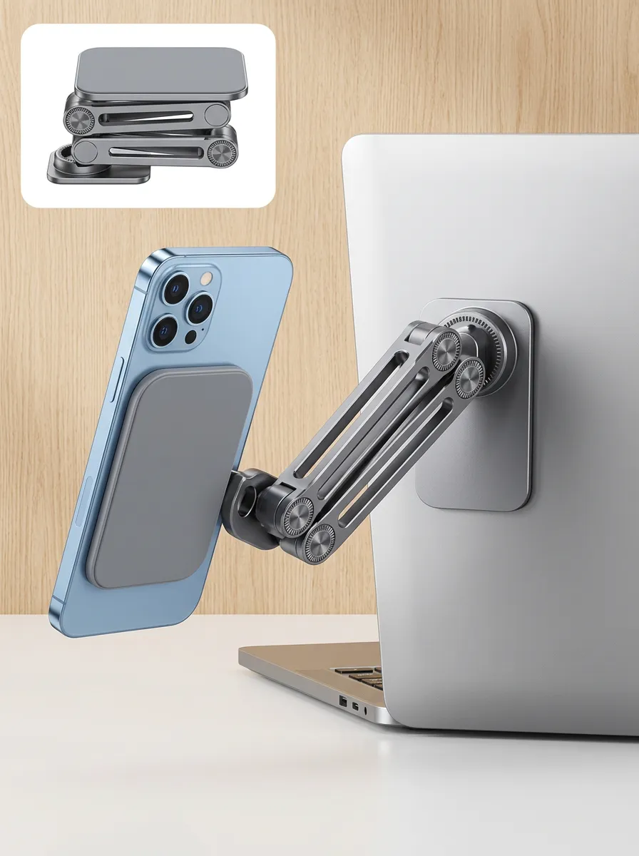 Office Worker Magnetic Foldable Aluminum Alloy Laptop Phone Mount