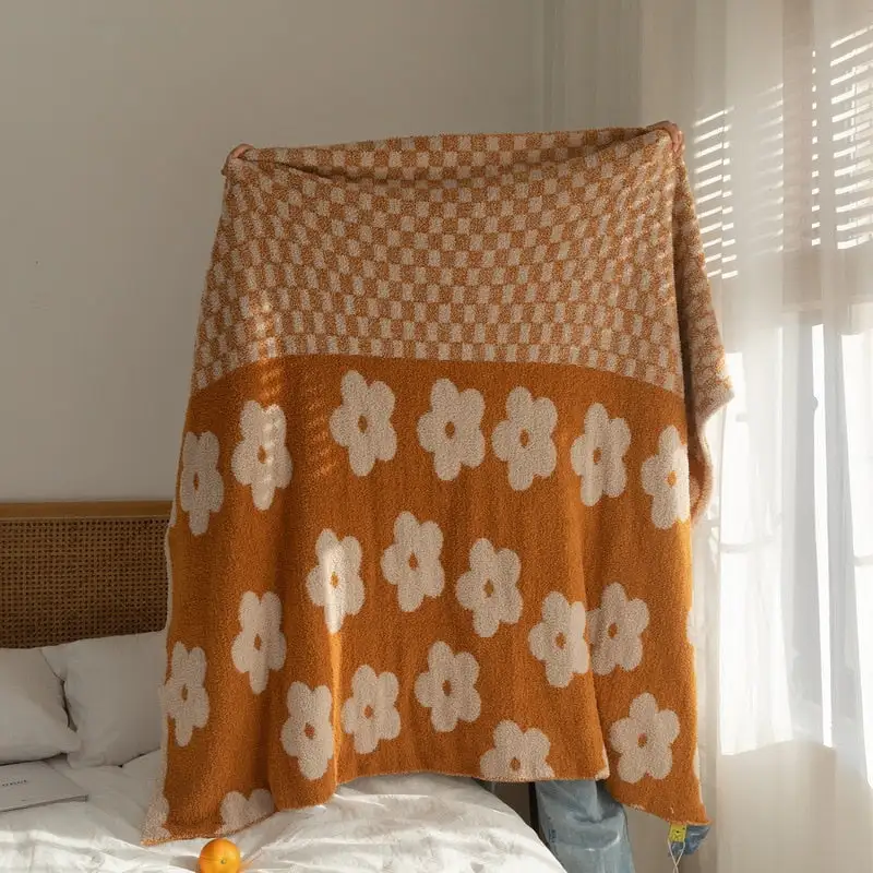 Plush Jacquard Knit Throw Blanket