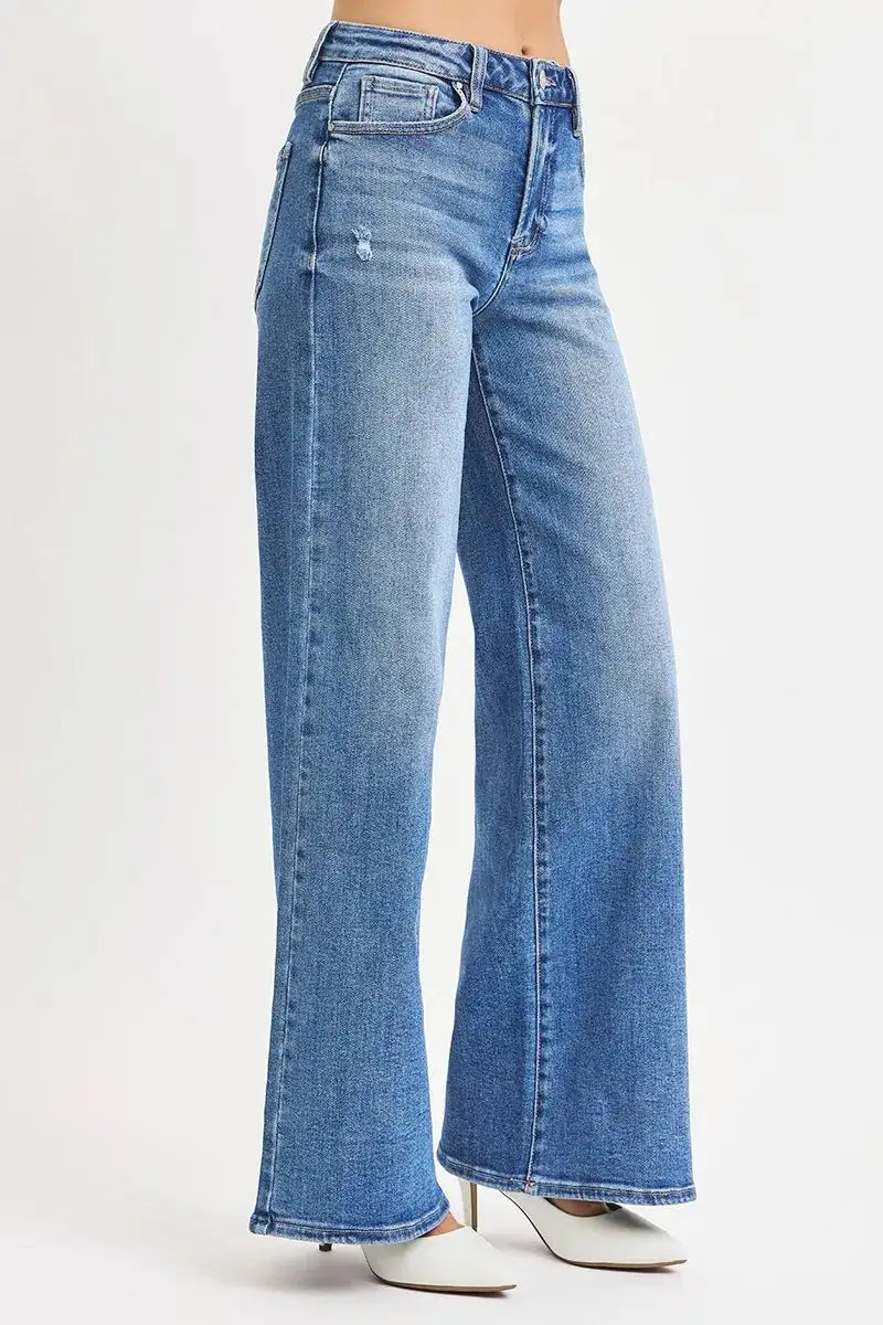 Everyday High Waist High Rise Wide Leg Jeans