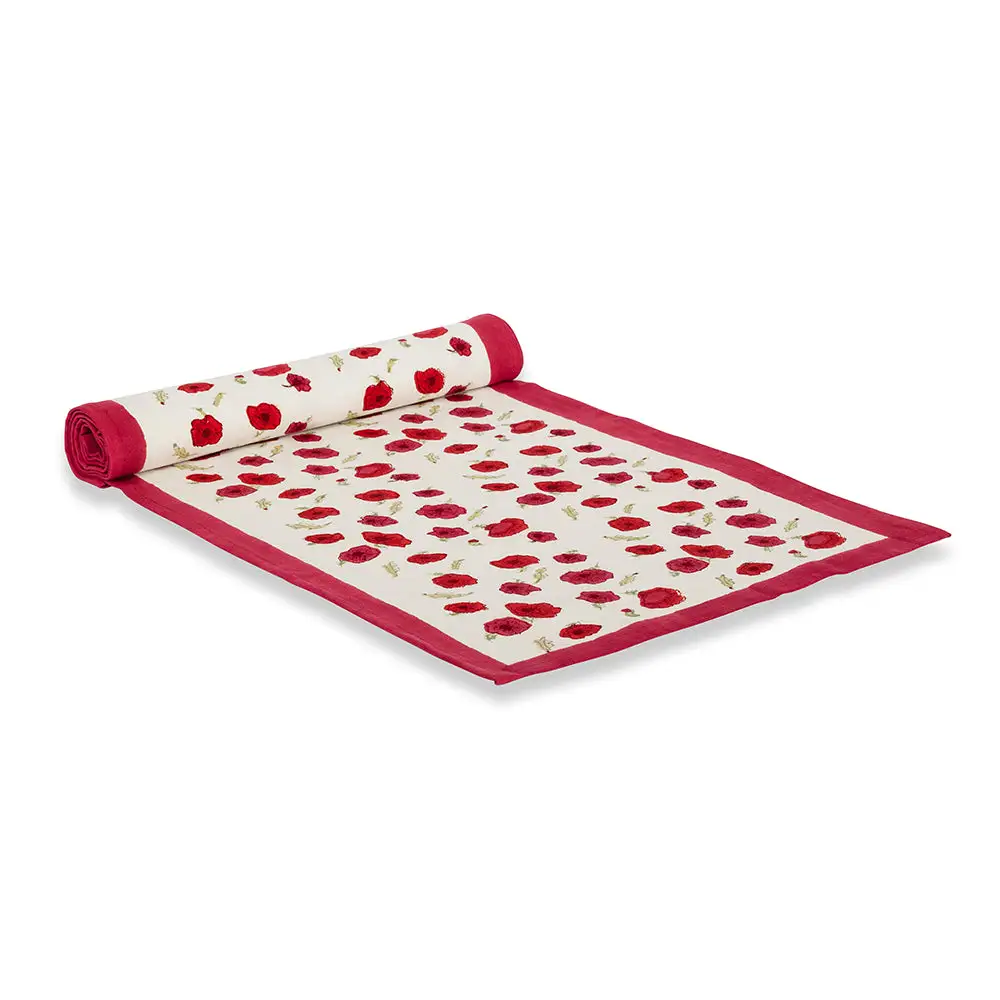 Refined Poppy Floral Table Runner