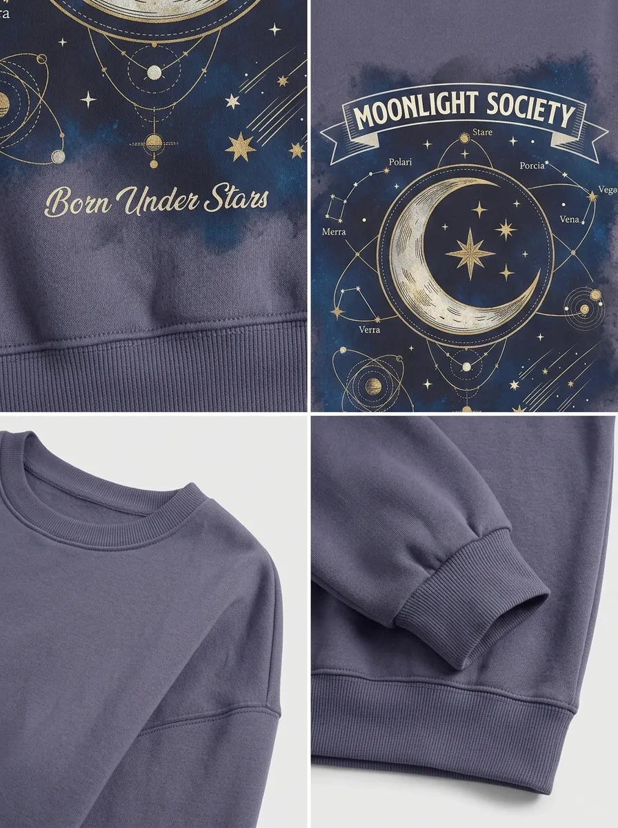 Women's Celestial Moonlight Society Constellation Printed T-shirt