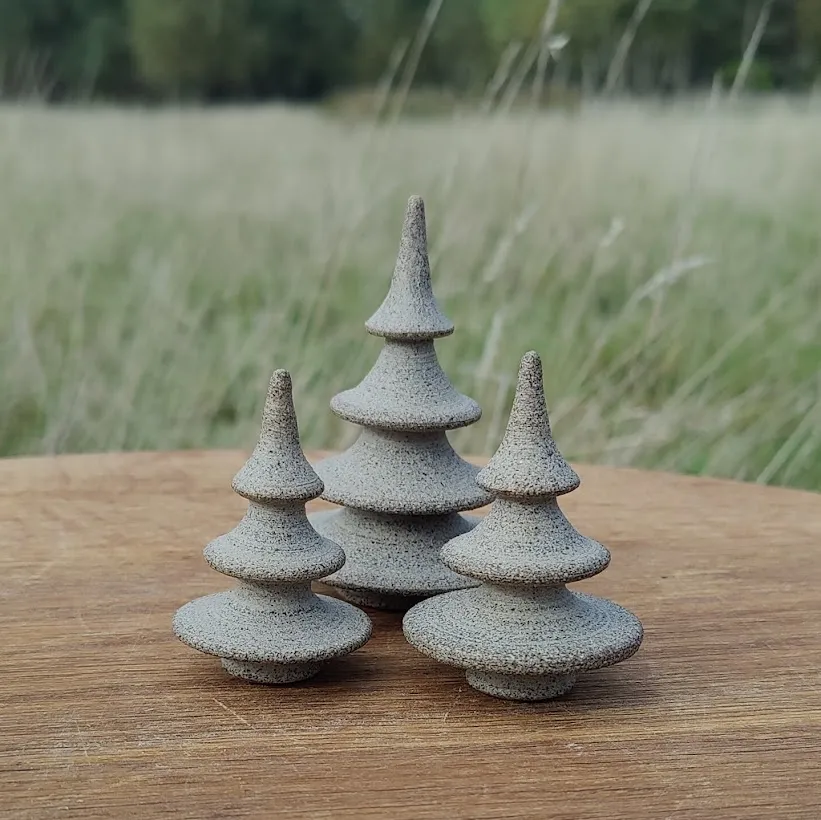 Raw Stoneware Tree Ornament