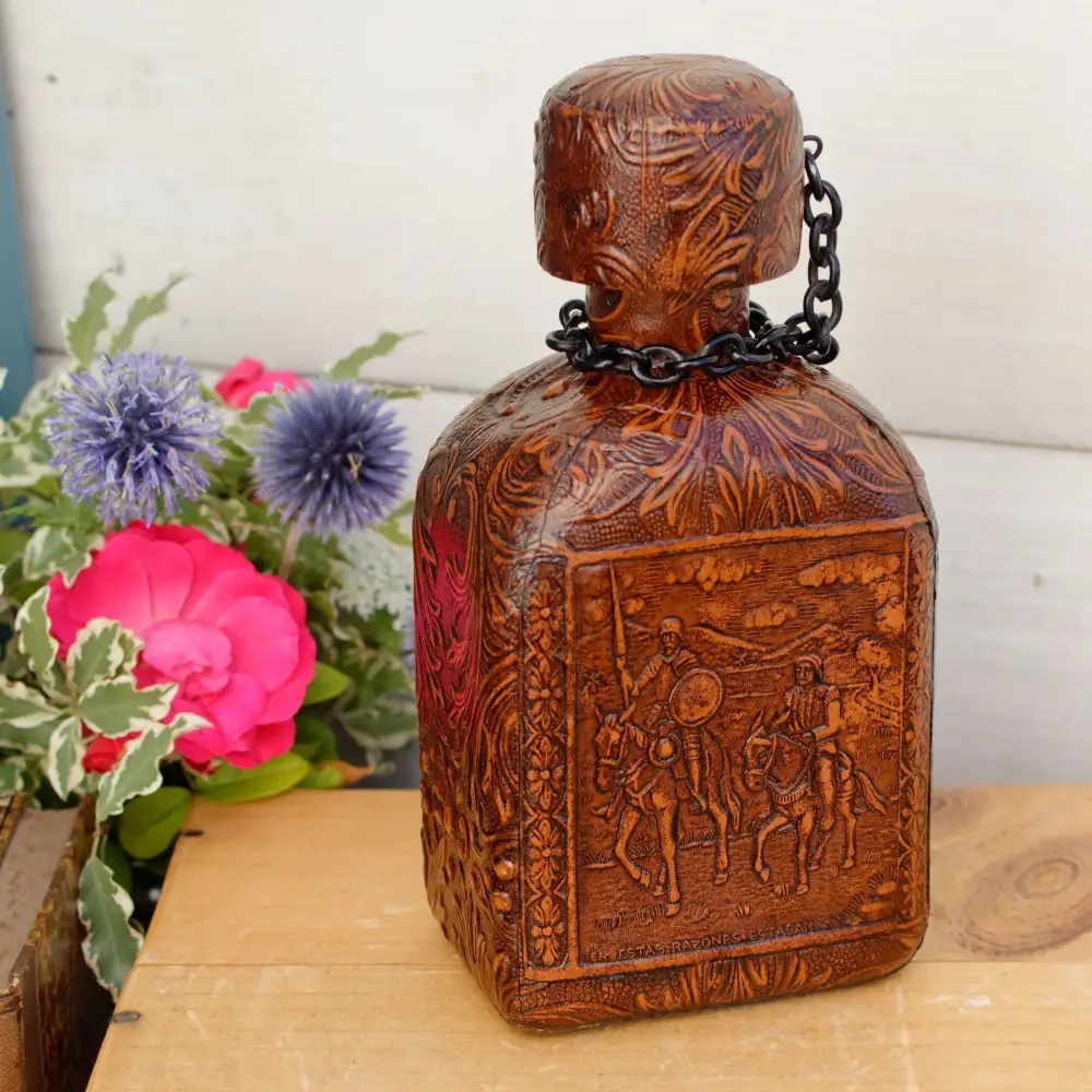 Rustic Covered Decorative Bottle