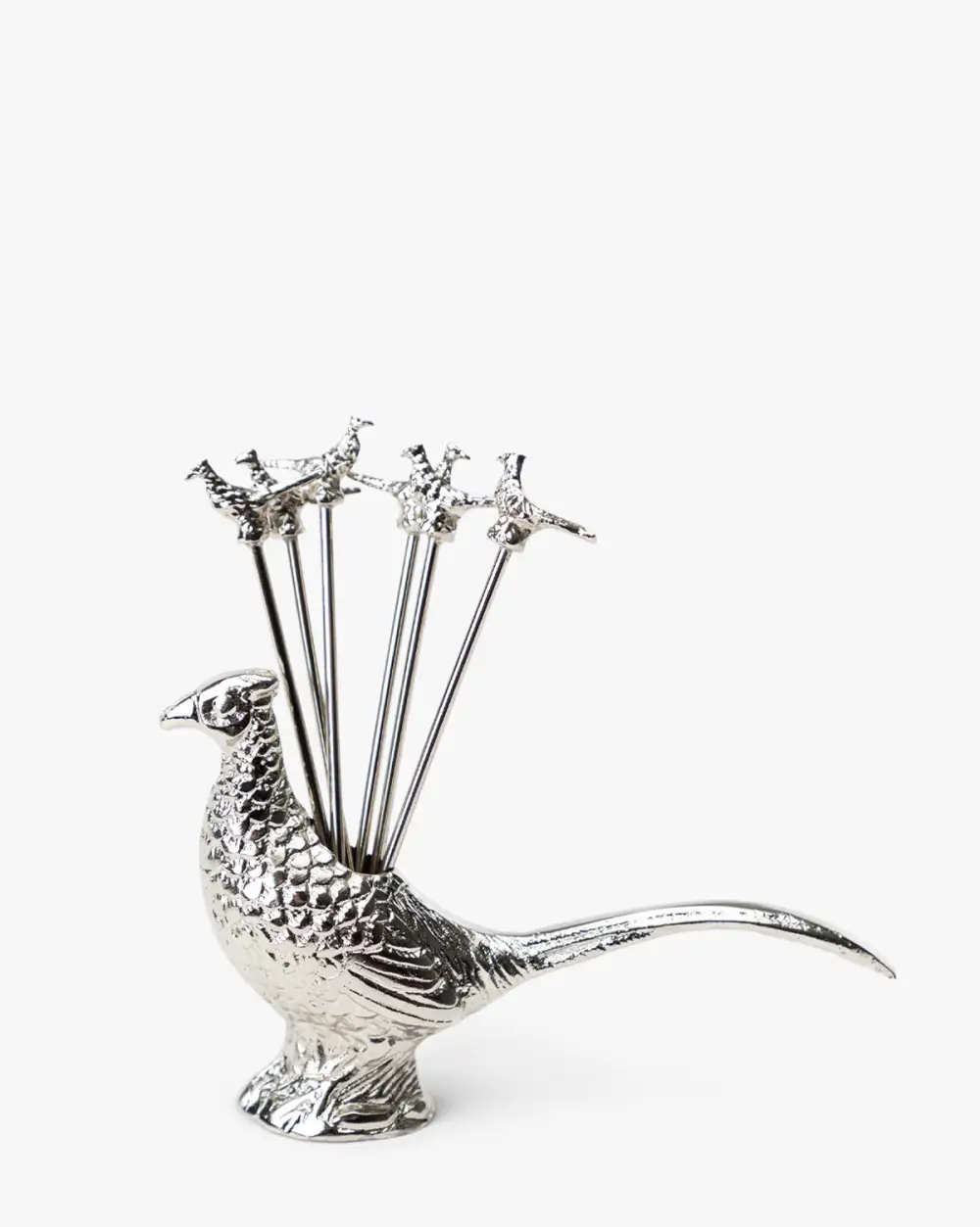 Textured Stainless Steel Appetizer Pick Set