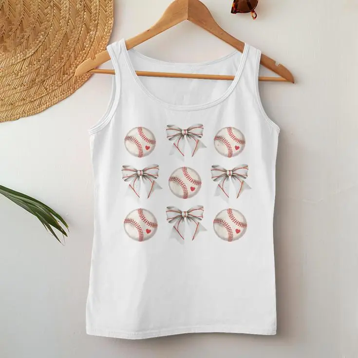 Baseball Coquette Bow Women Tank Top