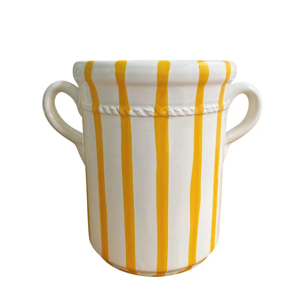 Striped Market-Inspired Ceramic Wine Cooler