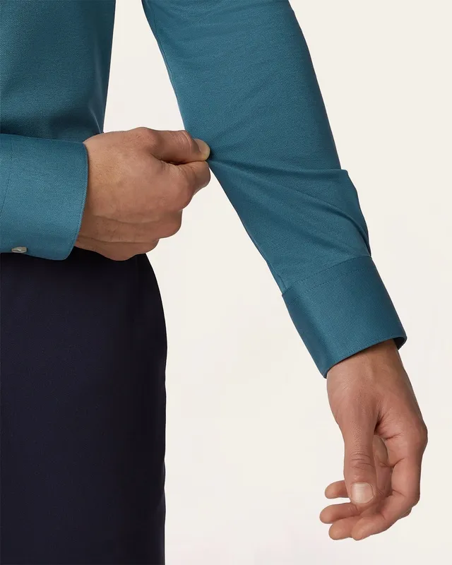 Knit Non-Iron Shirt Teal Blue