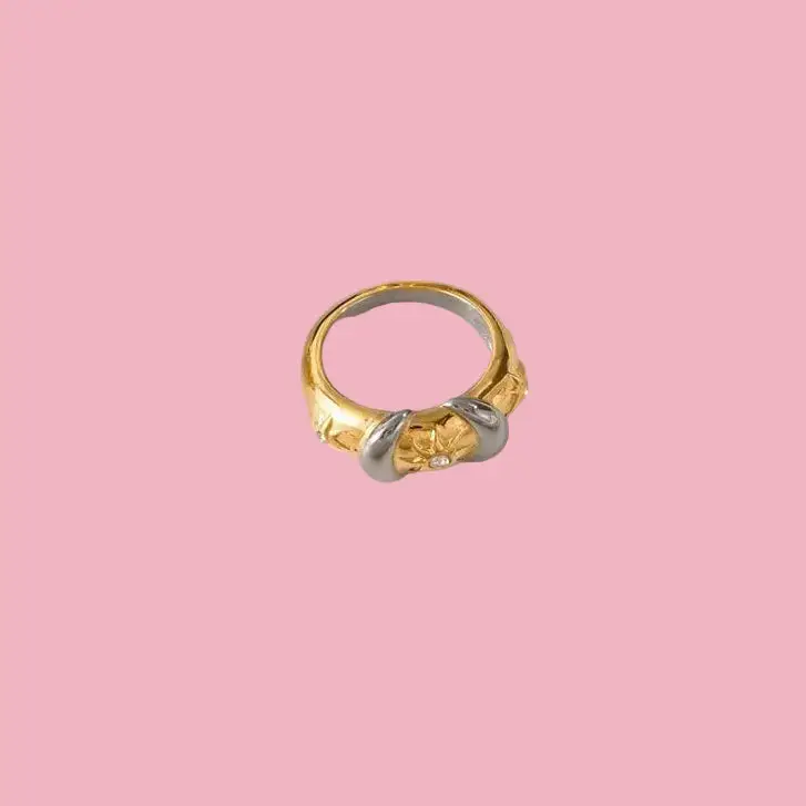 Mixed Finish Sunburst Star Ring