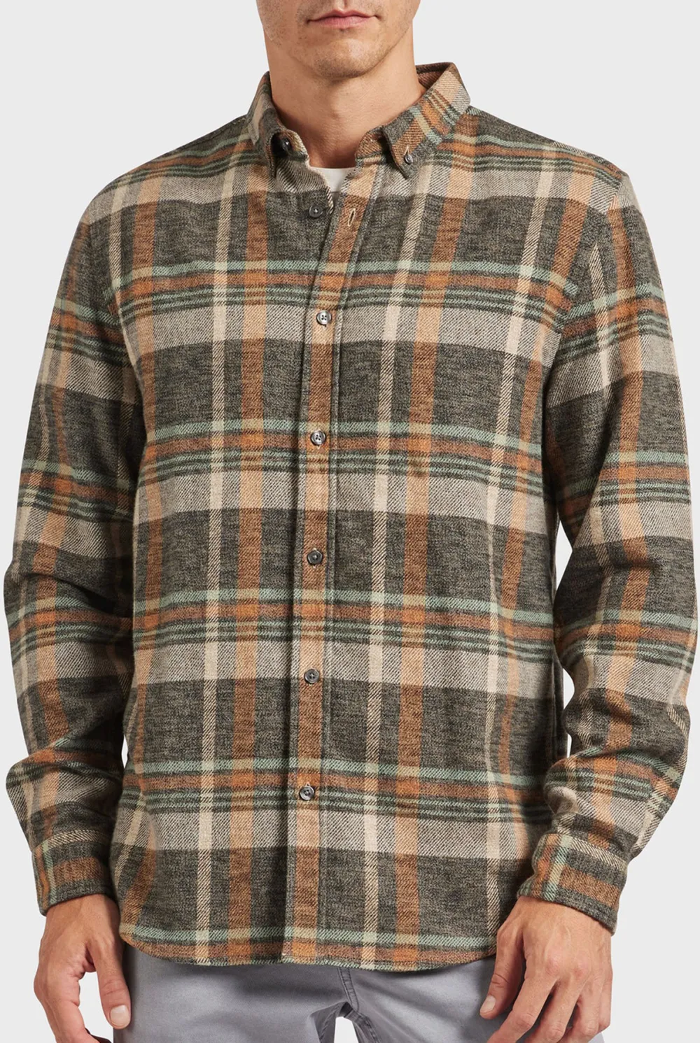 Relaxed Fit Plaid Flannel Button Up Shirt