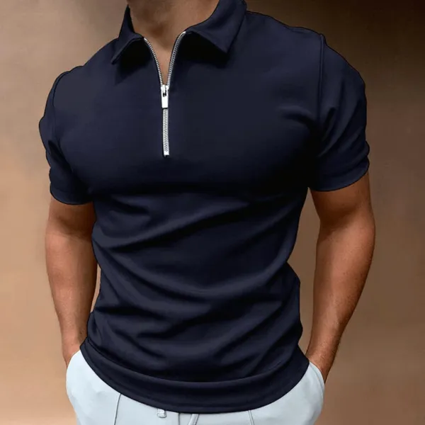 Men's Polo Shirt Polo With Zipper And Collar Classic Design And Elegant
