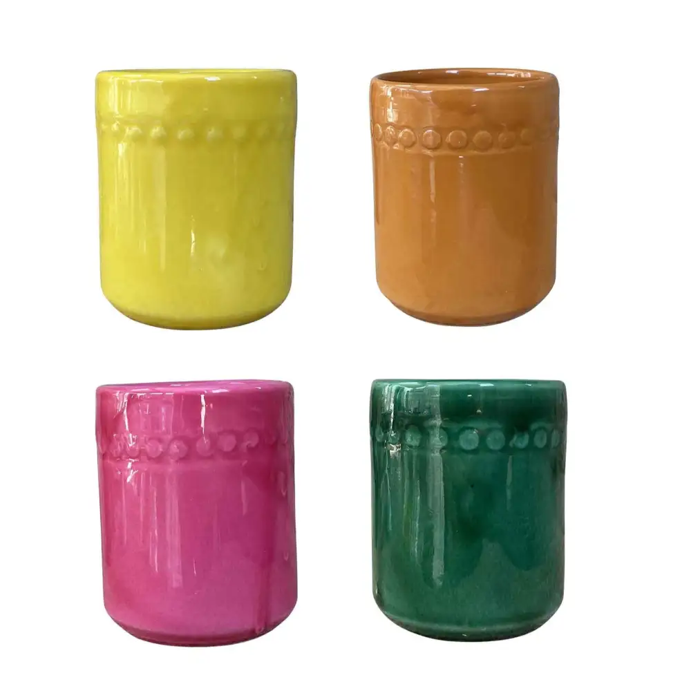 Coastal-Inspired Poolside-Inspired Ceramic Cup Set