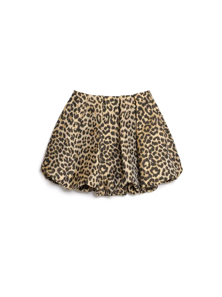 Leopard Jacquard Skirt