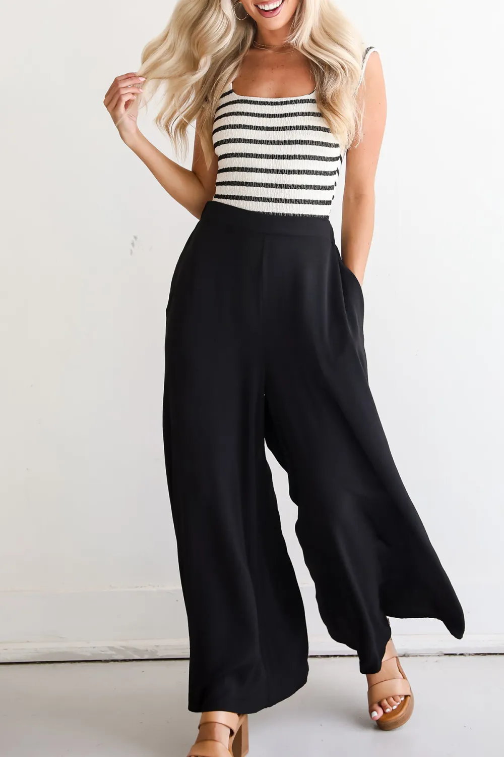 Slight Stretch Wide Leg Pants