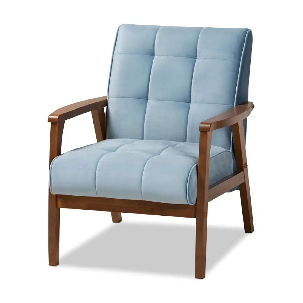 Curved Tufted Velvet Accent Chair