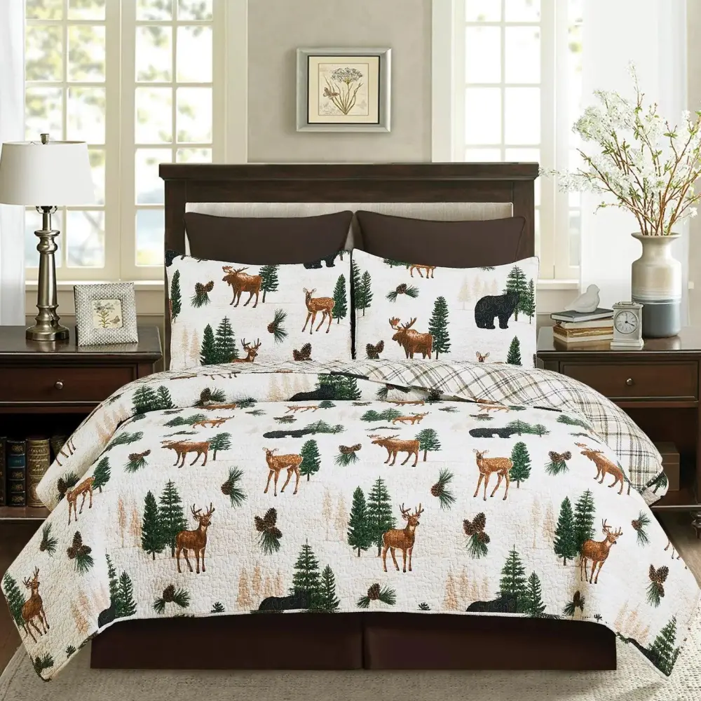 Layered Reversible Quilted Quilt Set