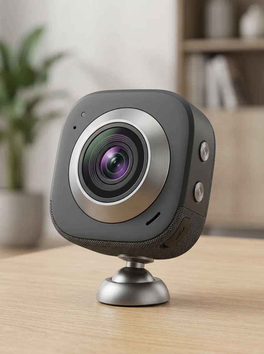 Wide-Angle Metal Base Metal Body Patterned Shell Mini Security Camera