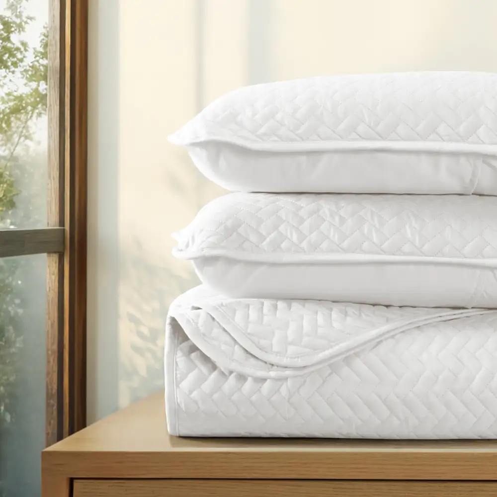 Herringbone Quilted Coverlet Set