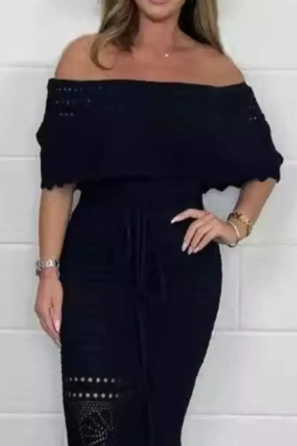 Off-Shoulder Cotton Maxi Dress