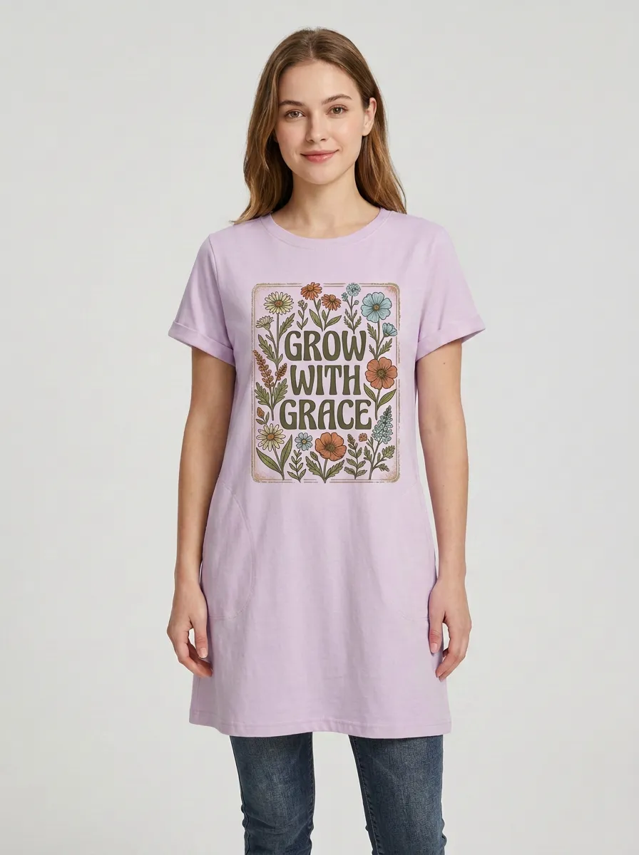 Grow With Grace Floral Botanical T-Shirt