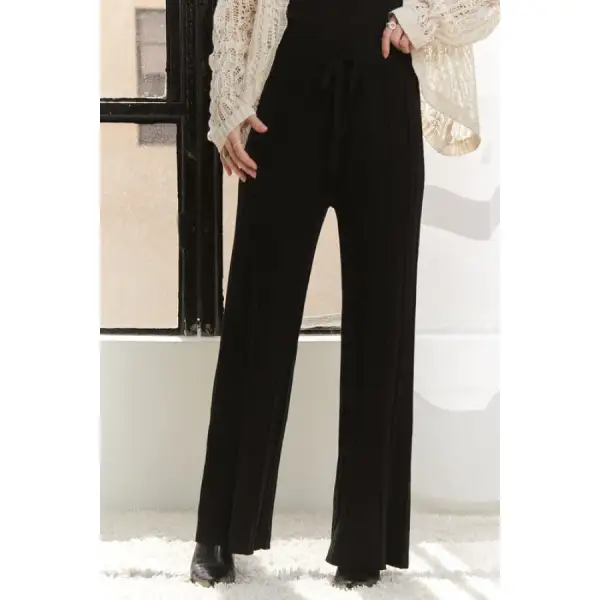 Tied Wide Leg Knit Pants