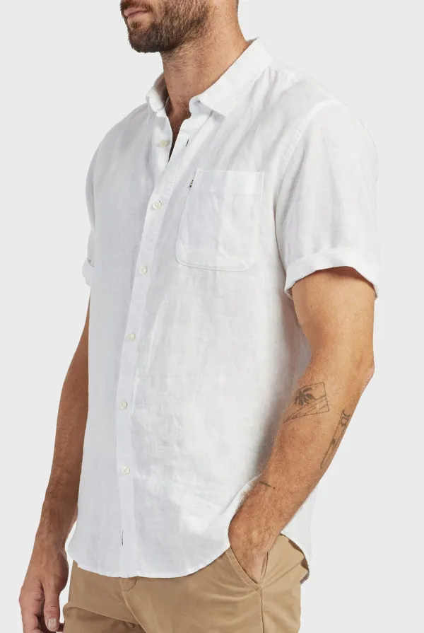 Breathable Linen Blend Short Sleeve Button Up Shirt