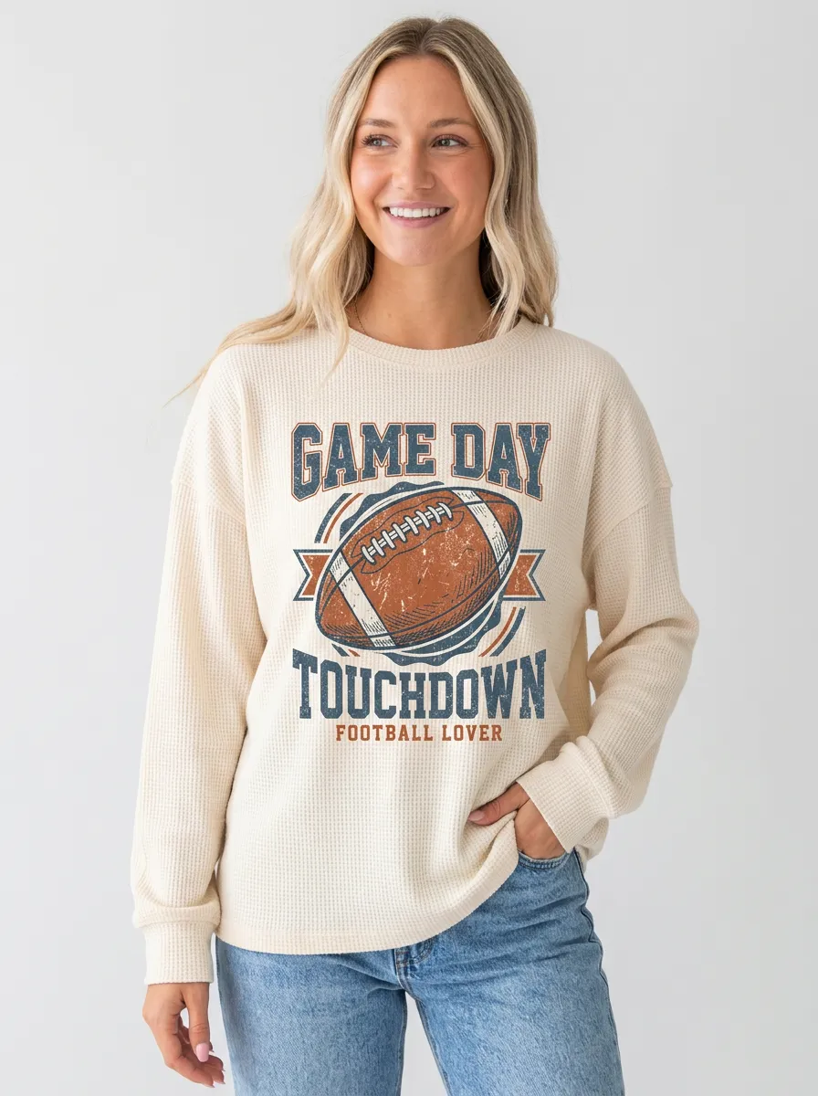 Football Graphic Casual Sweatshirt