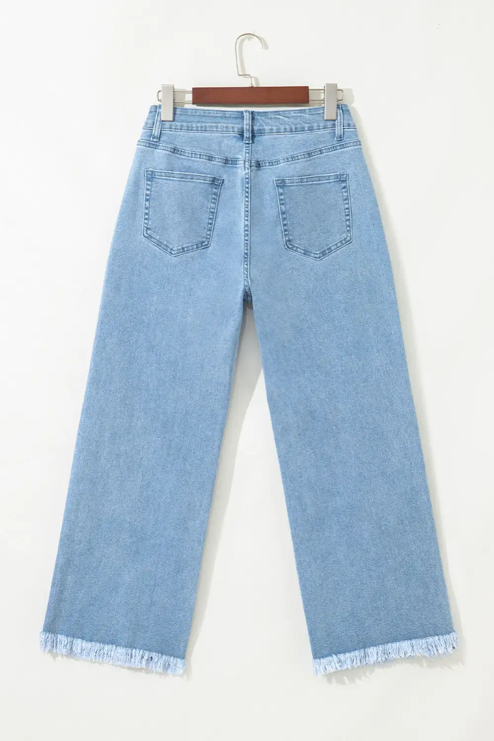 Classic High Waist Wide Leg Washed Denim Jeans