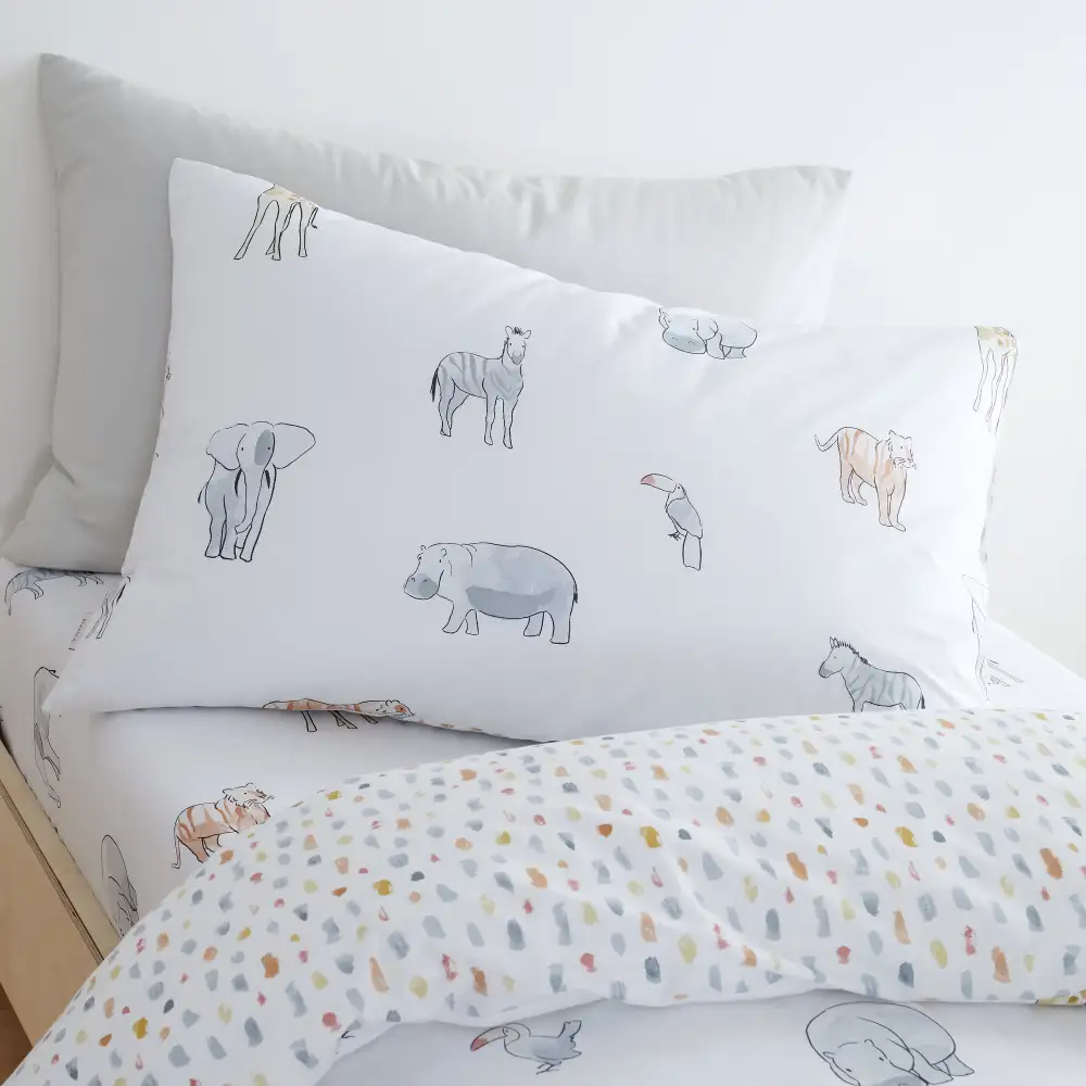 Reversible Animal Linen Duvet Cover Set