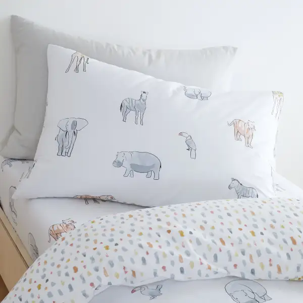 Reversible Animal Linen Duvet Cover Set