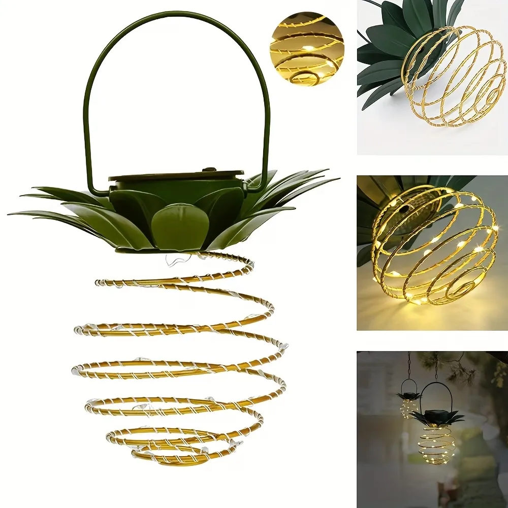1 Pcs Hanging Solar Pineapple Light