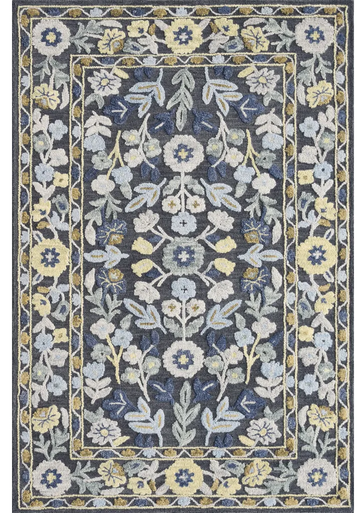 Refined Hand Tufted Floral Botanical Wool Area Rug