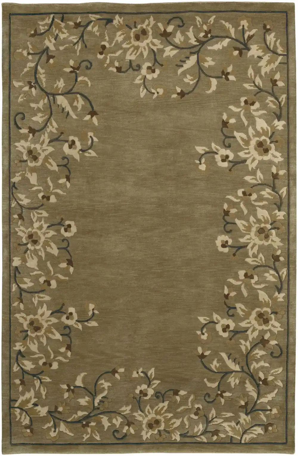 Clean-Lined Contemporary Hand Knotted Wool Area Rug