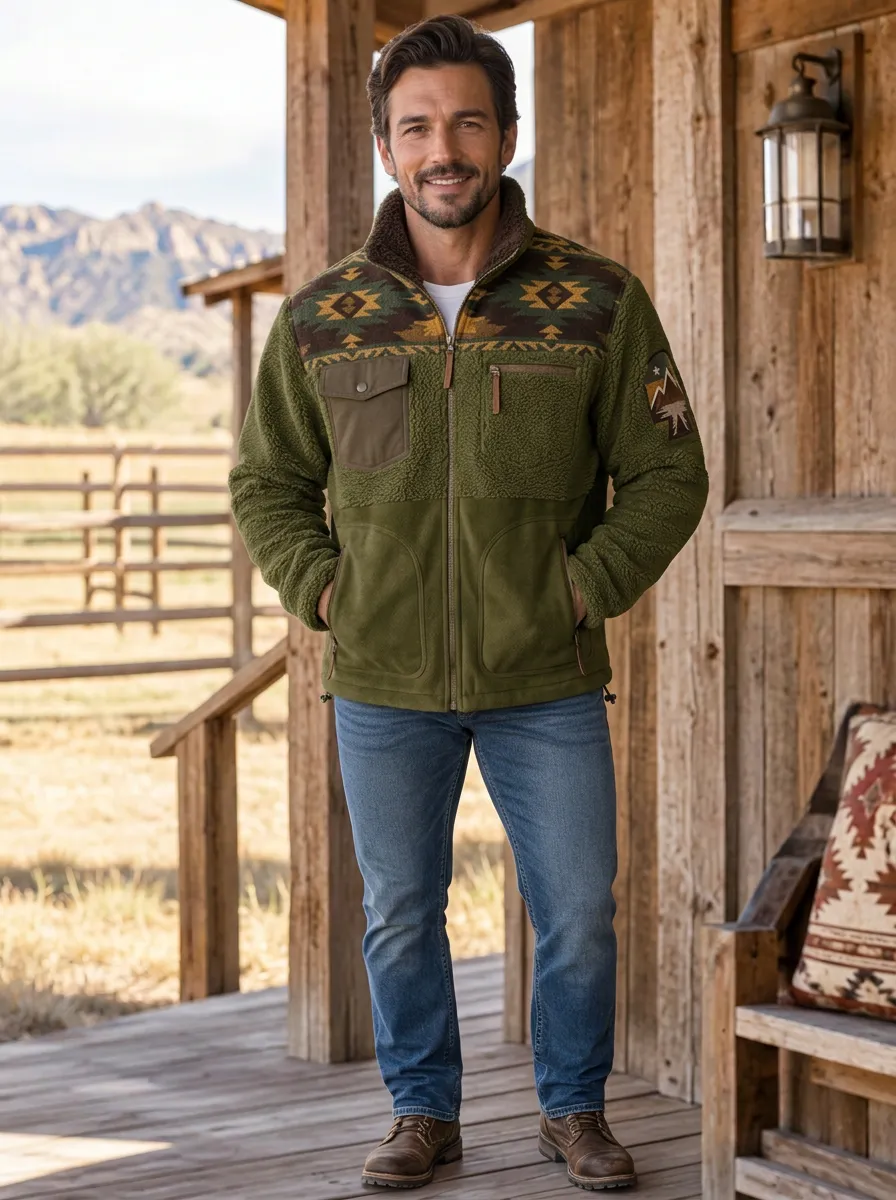 Canyon Trail Aztec Western Edit Men's Western Fleece Jacket