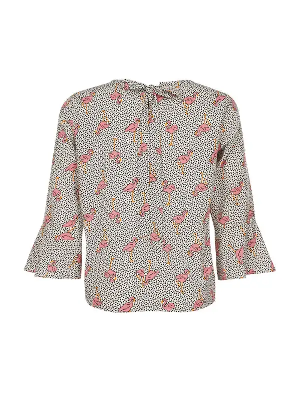 Three Quarter Sleeve Polka Dot Casual Shirt