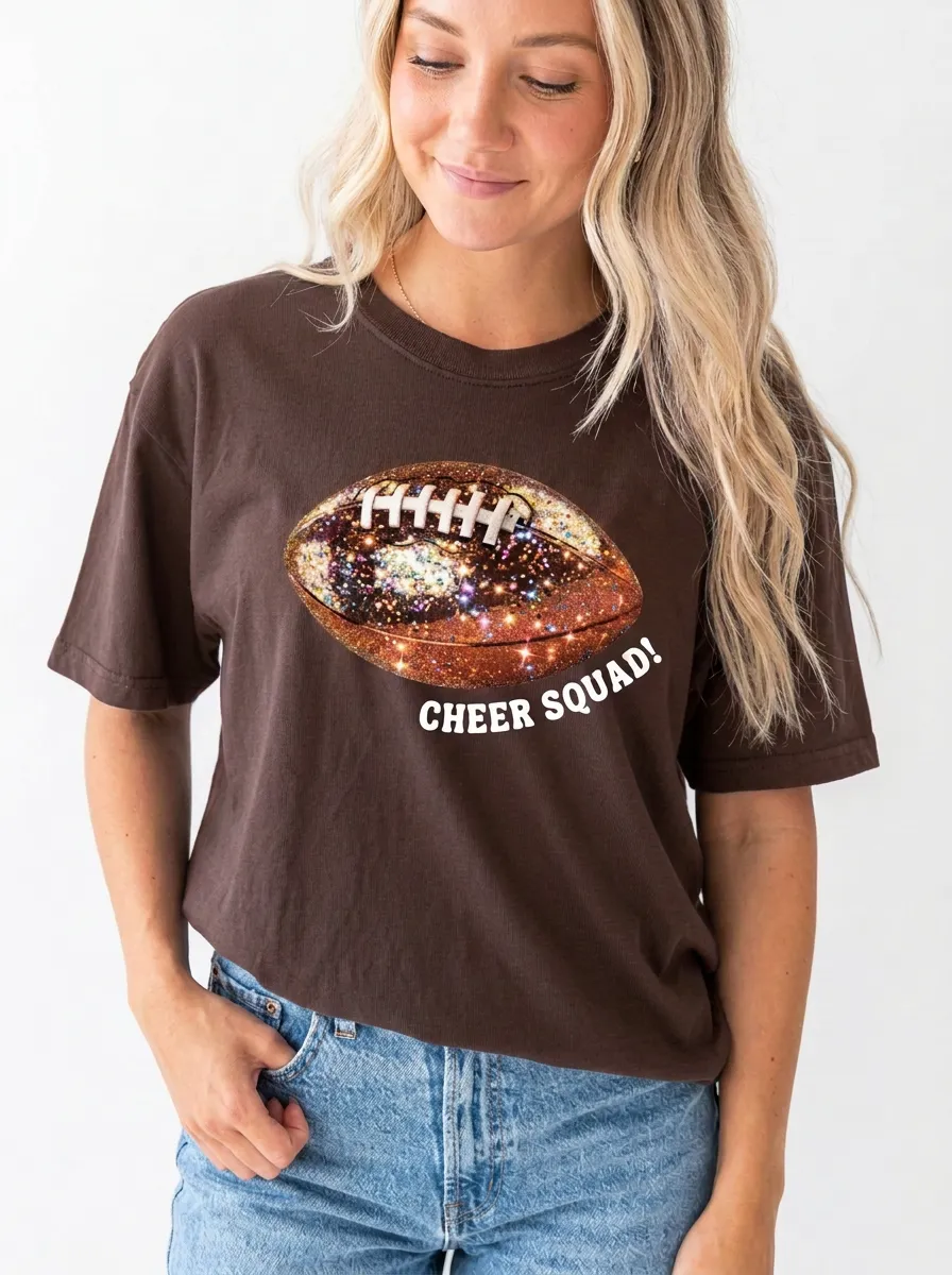 Women's Gridiron Ball Galaxy Sparkle Graphic T-Shirt