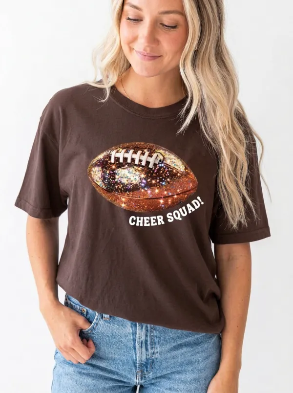 Women's Gridiron Ball Galaxy Sparkle Graphic T-Shirt