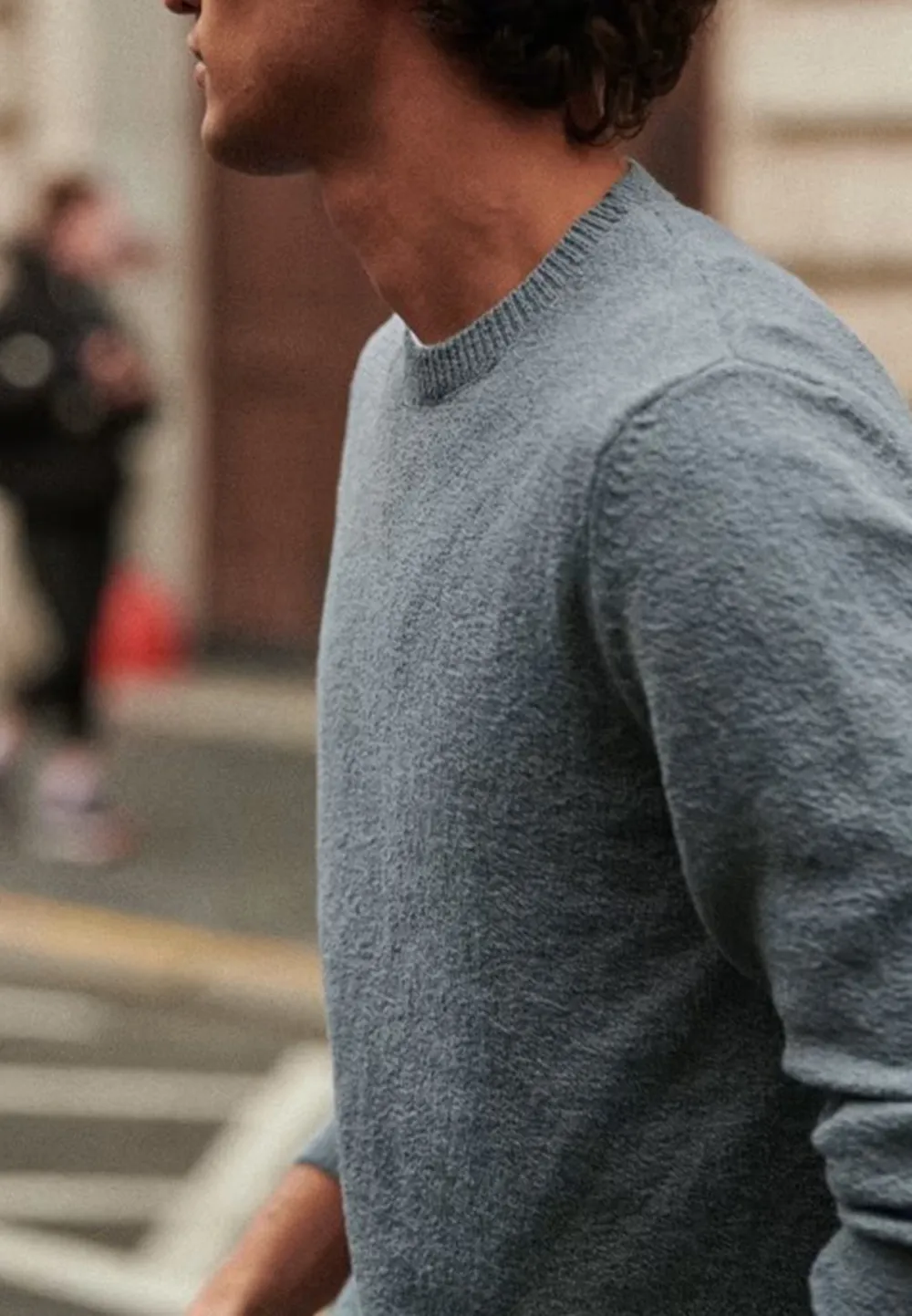 Light Green Relaxed Fit Crew Neck Sweater