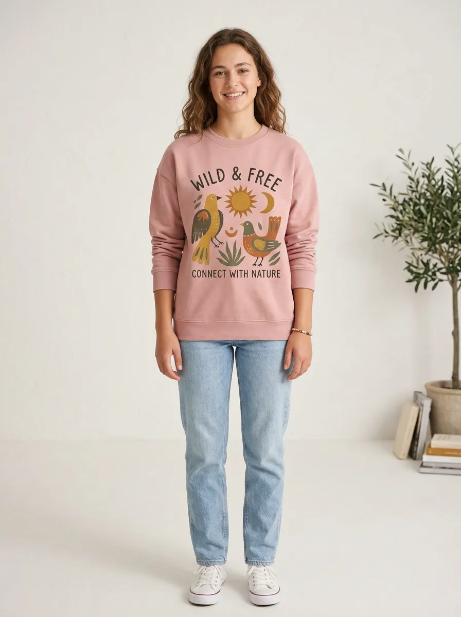 Nature Lover Wild And Free Bird Sun Sweatshirt