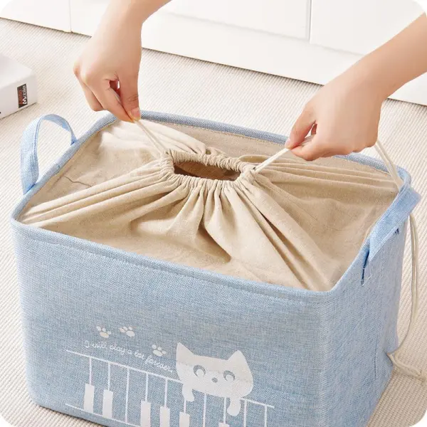 Woven Cotton Polyester  Laundry Basket