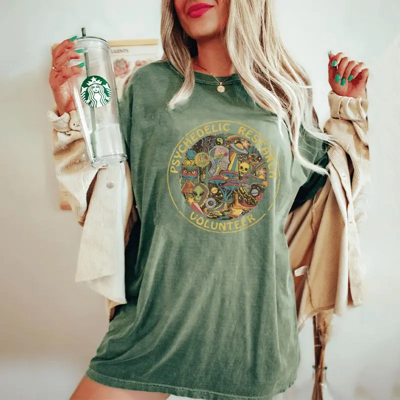 Psychedelic Mushroom Psychedelic Research Volunr Women's Oversized Comfort T-Shirt