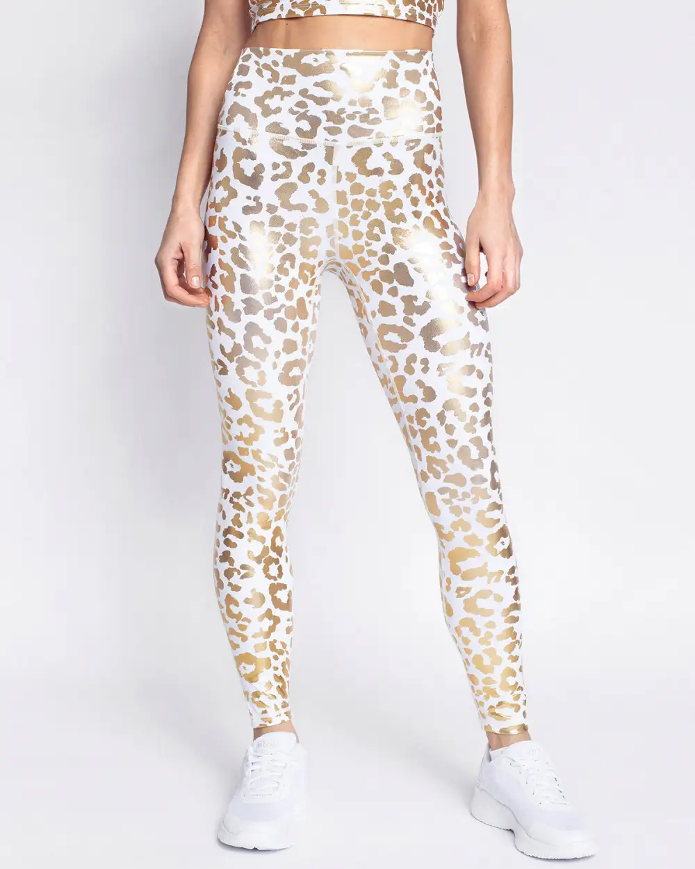 Agile Active Leopard Print Metallic Leggings