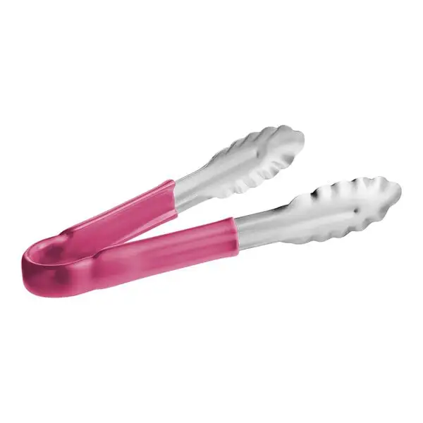 Coated Handle Stainless Steel Scalloped Tongs