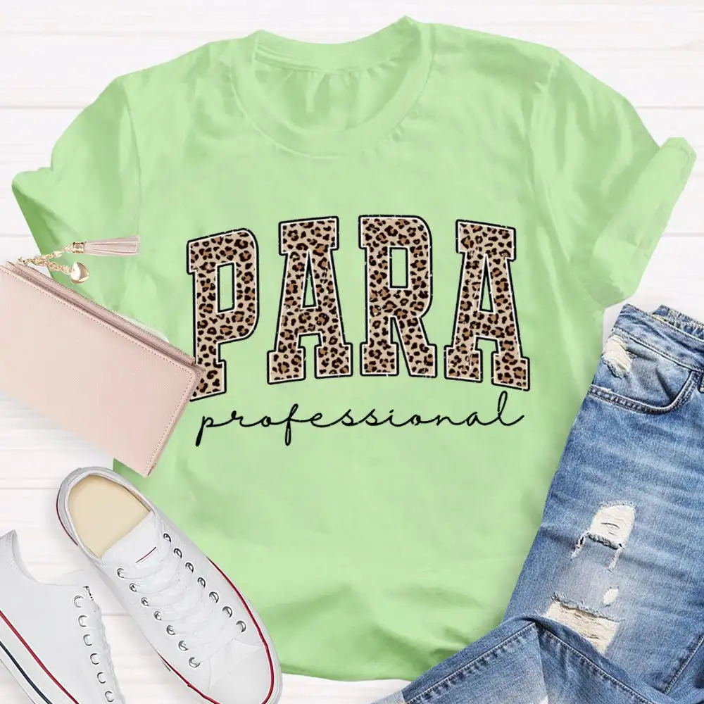 Paraprofessional Teacher Leopard Para T-Shirt
