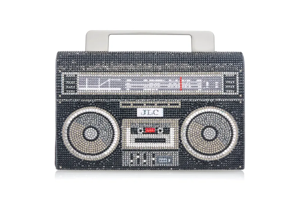 Detailed Boom Box Embellished Clutch