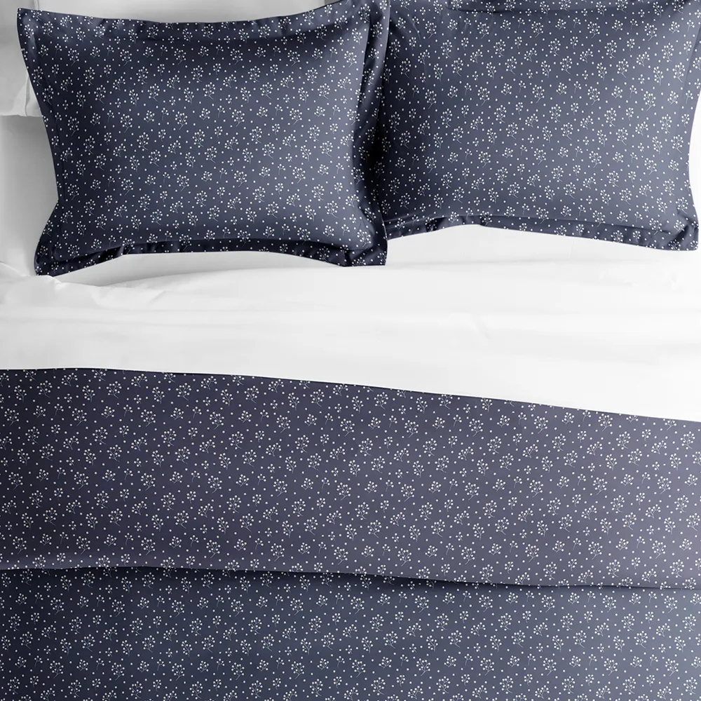 Midnight Blossoms Pattern Duvet Cover Set