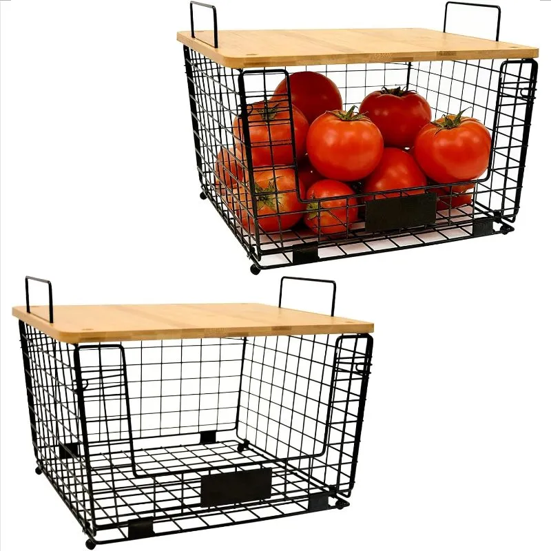 Wire Storage Basket With Lid